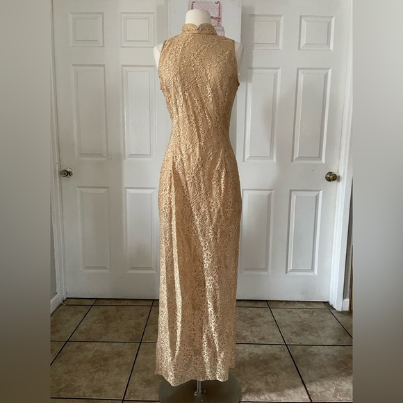 Jessica McClintock GUNNE SAX Lace Dress in Tan Size 8/10 - Picture 1 of 6